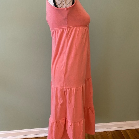 Girls’ Sleeveless Pink Salmon Maxi Dress - Picture 2 of 4